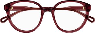 Chlo&eacute; Ch0127o Rounded Burgundy Bio Acetate Eyeglasses