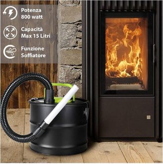 Trade Shop Trade Shop - Aspiracenere Elettrico 800w Serbatoio Capacit&agrave; 15lt Aspirapolvere Cenere 4887