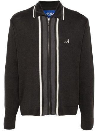 Awake NY striped jersey cardigan - Grey