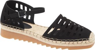 Eileen Fisher Womens Leather Cutout Espadrilles In Black