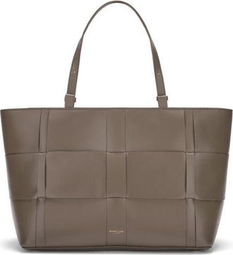 DeMellier The Florence Woven Leather Tote in Dark Taupe at Nordstrom