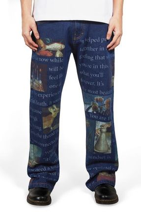 Pleasures Connections Relaxed Straight Leg Jeans in Washed Indigo at Nordstrom, Size 32