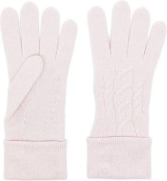 N.Peal Guanti a maglia intrecciata - Rosa