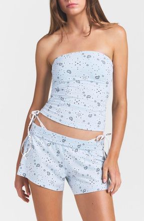 SKIMS Stretch Cotton Jersey Tube Top in Powder Blue Bandana at Nordstrom, Size Xx-Small