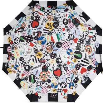 Moschino Paraplu met print - Wit