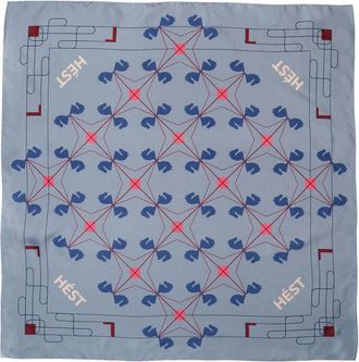 H&eacute;st Silky Scarves - Dames - Zijden sjaals - Blauw - ONE Size - Accessoires