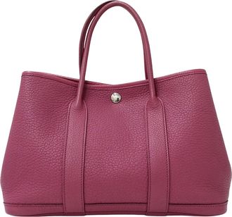 Herm&egrave;s Purple Tosca Negonda Leather Handbag Tote Bag (Pre-Owned)