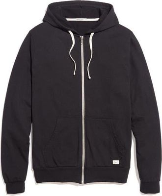 Marine Layer Afternoon Full Zip Hoodie in Black at Nordstrom, Size Xx-Large