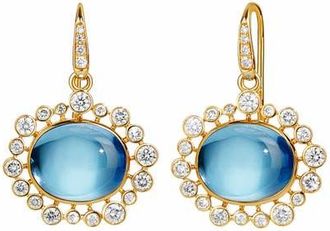 Syna Aura Halo Earrings in Blue Topaz at Nordstrom, Size Large