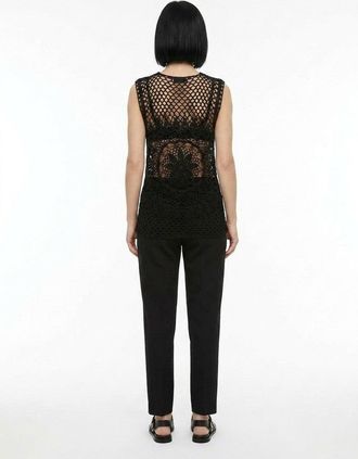 Dolce & Gabbana Lace-Panel Cotton Tank Top - Black
