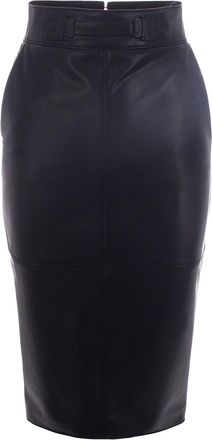 Elisabetta Franchi Black Nappa Leather Skirt