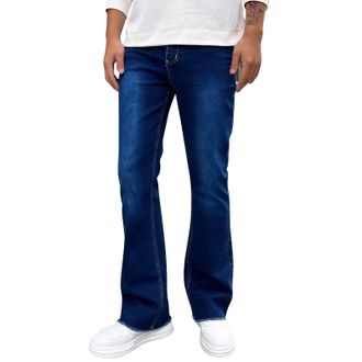 Generic Mens Skinny Jeans Bootcut Slim Fit Jeans Fashion Stretch Straight Fit Wide Leg Denim Trousers Trendy Designer Straight Leg Bell Bottoms Y2K for Teens 
