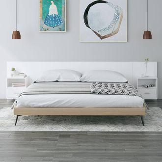 Berkfield Home Bed Headboard with Cabinets White Engineered Wood