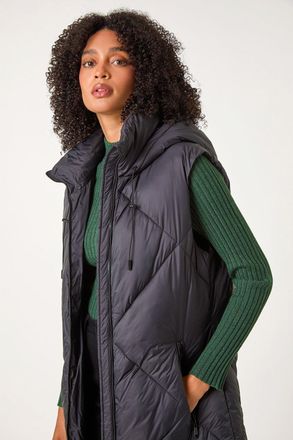 Roman Longline Quilted Hooded Gilet