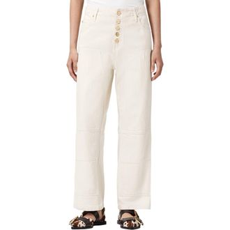 AllSaints Tay Wide Leg Carpenter Jeans in Ecru White at Nordstrom, Size 26