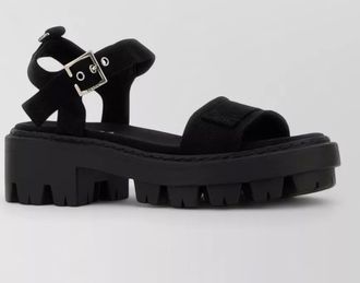 Prada canvas sandals chunky sole open toe