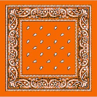 Cover Your Hair Orange Bandanna - Paisley