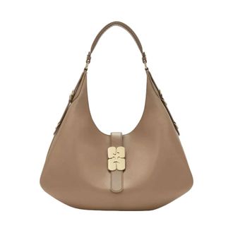 Ganni Shoulder Bags, female, Brown, Size: ONE SIZE Kat Large Shoulder Bag