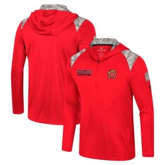 Colosseum Mens Colosseum Red Maryland Terrapins OHT Military Appreciation Quarter-Zip Hoodie Jacket at Nordstrom, Size X-Large