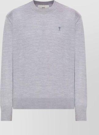 Ami ribbed crewneck sweater with long sleeves