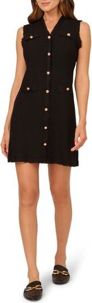 Adrianna Papell Sleeveless Waffle Knit Sweater Dress in Black at Nordstrom Rack, Size X-Large