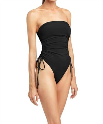 Robin Piccone Aubrey Bandeau One Piece Bikini In Black