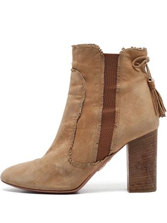 Aquazzura 2024 tassel suede boots - Brown