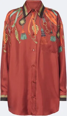 Etro Printed silk satin shirt