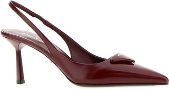 Prada Womens Burgundy Leather Pumps Porpora Scarpe Con Tacco High Heel Shoes