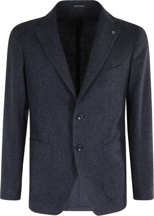 Tagliatore Blazer monopetto con motivo a spina di pesce - Blu