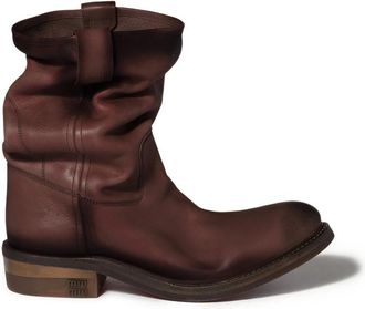 Miu Miu Slouchy Logo Block-heel Boots