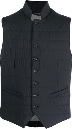 Corneliani quilted cotton gilet - men - Cotton/Polyester/Polyester - 50 - Blue