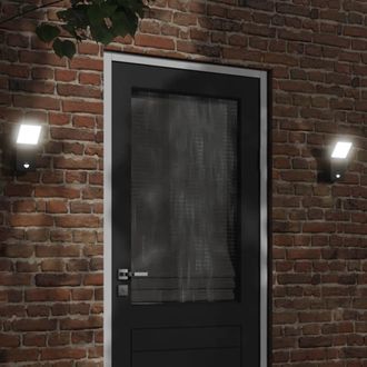 vidaXL Vidaxl - L&aacute;mparas De Pared Led Exterior Con Sensor 2 Uds Aluminio Negro