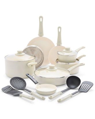GreenLife Greenlife Soft Grip Healthy Ceramic Nonstick 16Pc Kitchen Cookware Set