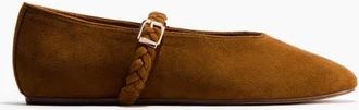 H&M Mary Jane Ballet Flats in Brown at Nordstrom, Size 11