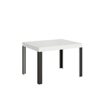 Itamoby Mesa extensible 80x120/204 cm efecto madera fresno blanco, hierro