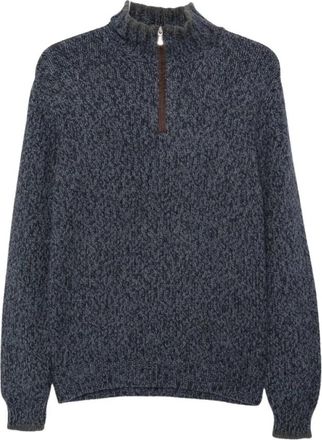 Fedeli Trui met ronde hals - Heren - Ronde hals truien - Blauw - L - Wol - Truien & Vesten