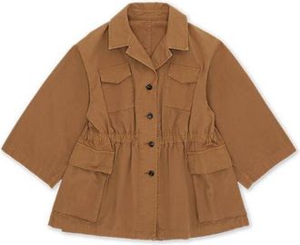 Fortela Flegia Sahariana Cotton Jacket in Cacao at Nordstrom, Size 40 Eu