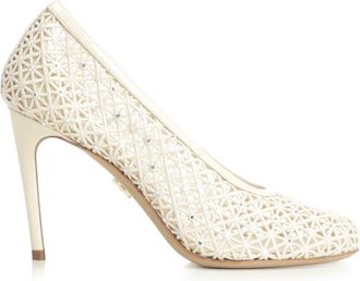 Ferragamo Macram&eacute; Pump - Dames - Pumps - Wit - 36 EU - Katoen - Schoenen
