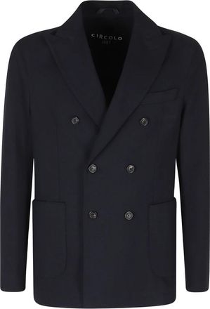 Circolo 1901 Giacca Doppio Petto Cotone - Heren - Blazers - Blauw - S - Katoen - Jassen