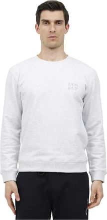 Dondup Sweatshirt met logo-print en ronde hals - Heren - Sweatshirts - Grijs - S - Katoen - Hoodies & sweatvesten
