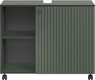 Calicosy Mobile sottolavabo con ruote 1 anta e 2 nicchie L80 cm - purebliss