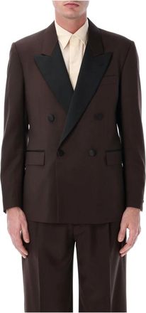Lardini Soir&eacute;e Smoking Doppio Petto 4 Bottoni - Heren - Blazers - Bruin - M - Leer - Jassen