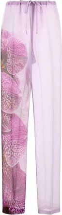 Dries Van Noten Pachas Pant - Dames - Straight fit broeken - Paars - S - Leer - Broeken