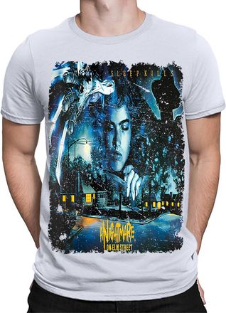Generic Halloween T-Shirt Nightmare On Elm Street Movie Poster Spooky Mens T Shirts HD White 4XL