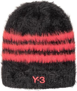 Yohji Yamamoto Black Striped Beanie Cap