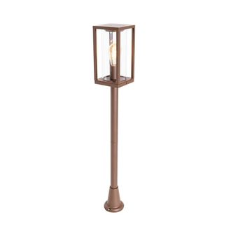 QAZQA L&aacute;mpara de pie exterior aluminio marr&oacute;n-&oacute;xido