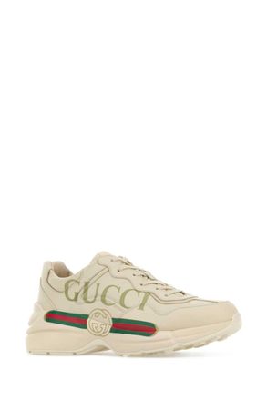Gucci Beige Logo Rhyton Sneakers