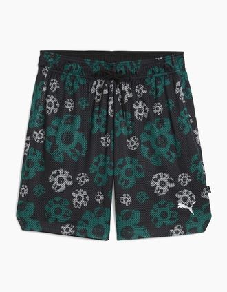 Puma Mens Hoopocalypse Reversible 7in Basketball Shorts - Green - Size: 37/36/32