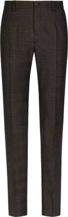 Dolce & Gabbana check-pattern wool tailored trousers - men - Wool - 52 - Brown